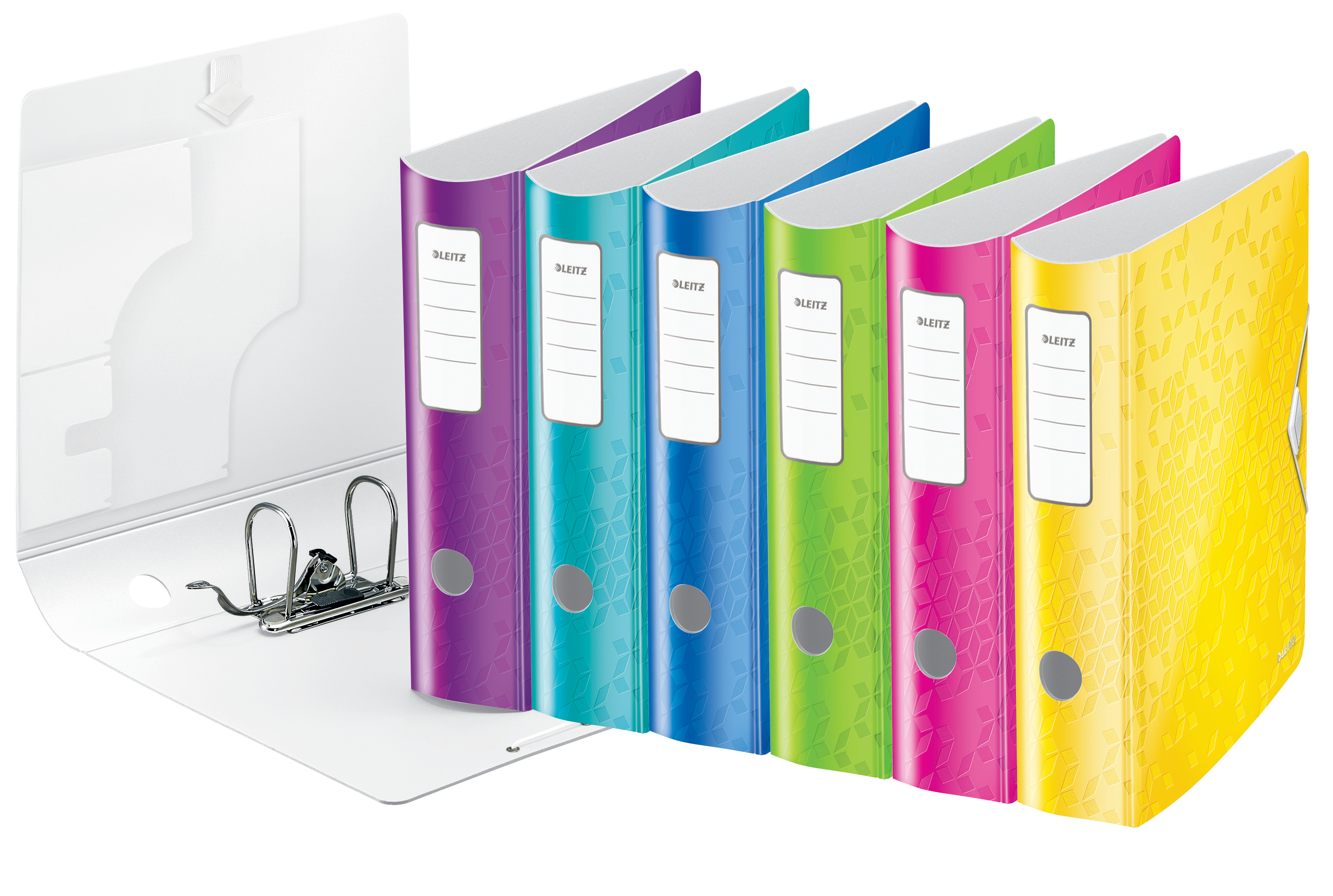 Leitz WOW Active 180° Lever Arch File, Polypropylene, 75mm Spine, A4, Assorted - Outer Carton Of 5
