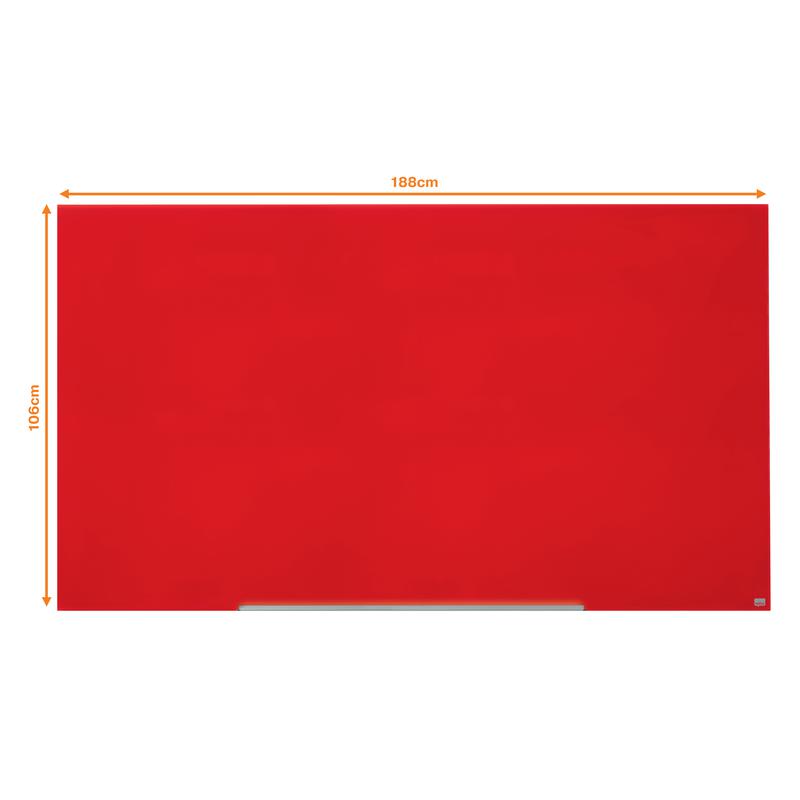 Nobo Impression Pro Magnetic Glass Whiteboard Red 1900x1000mm