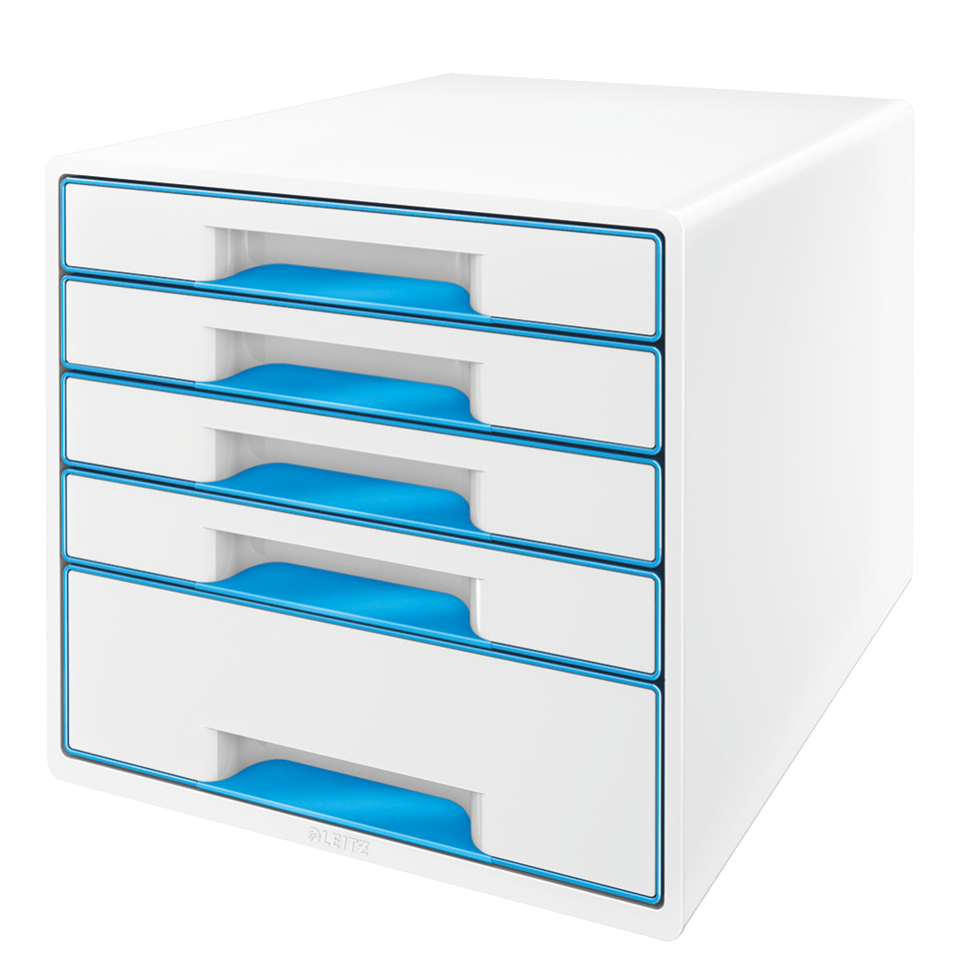 L:DRAWER CABINET WOW CUBE 5D WT/BLUE