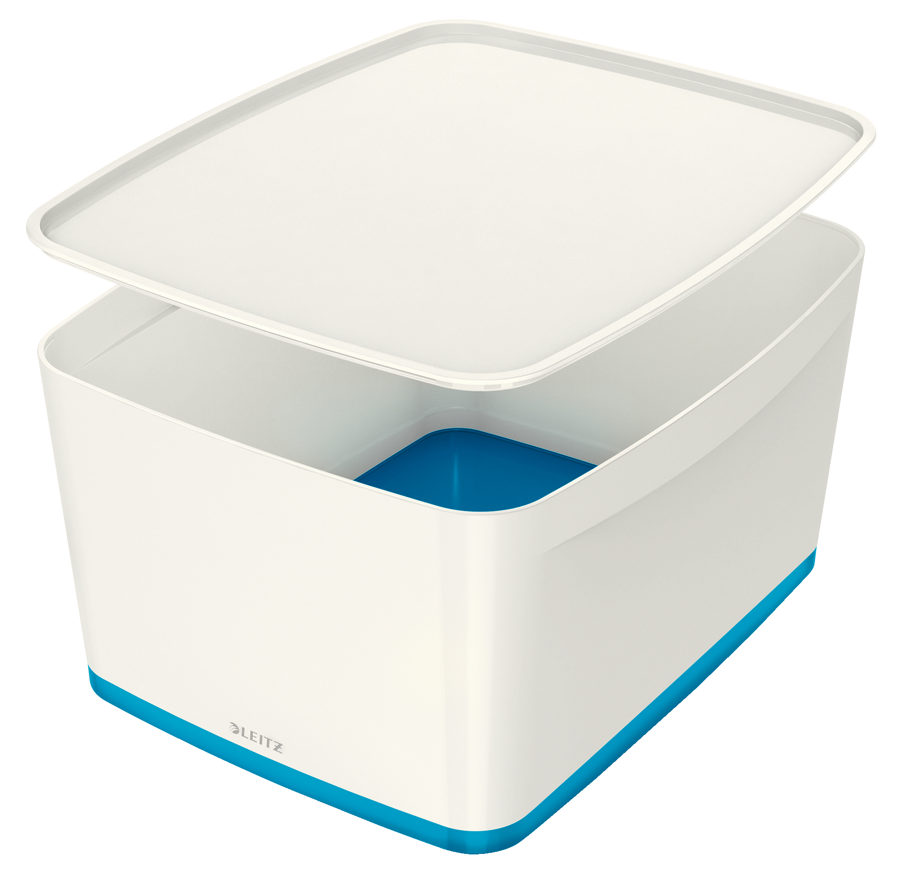 L:MYBOX LARGE WITH LID WOW WHITE/BLUE