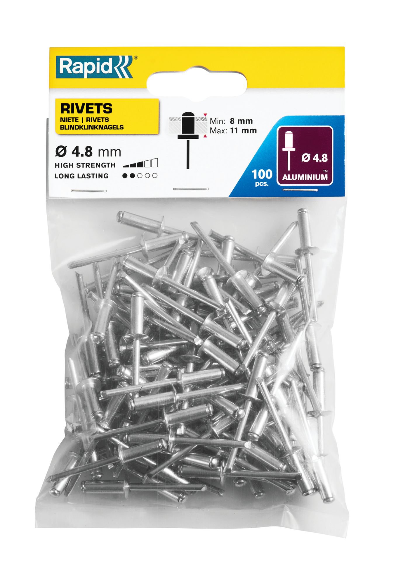 R:RIVETS Ã4.8X14MM ALU 100PCS