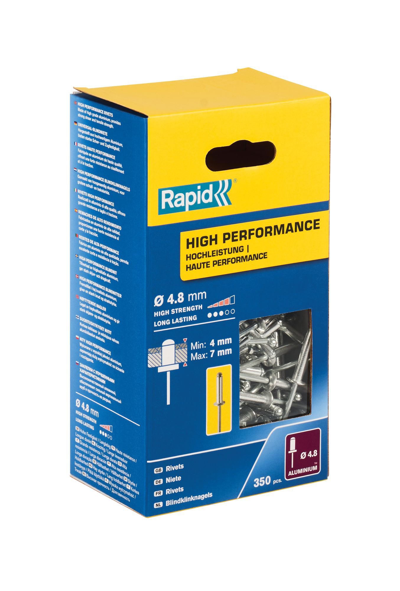 R:RIVETS Ã4.8 10MM ALU 350PCS