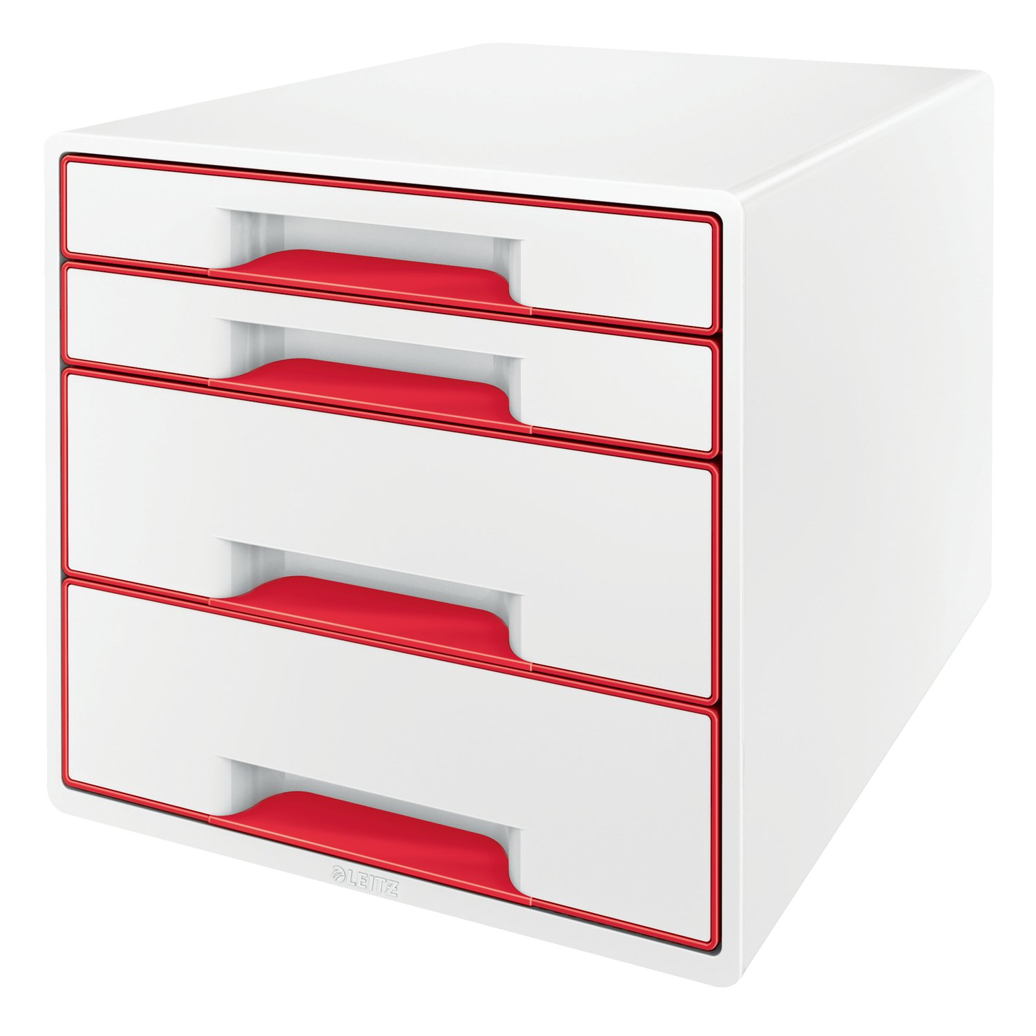 L:DRAWER CABINET WOW CUBE 4D WT/RED