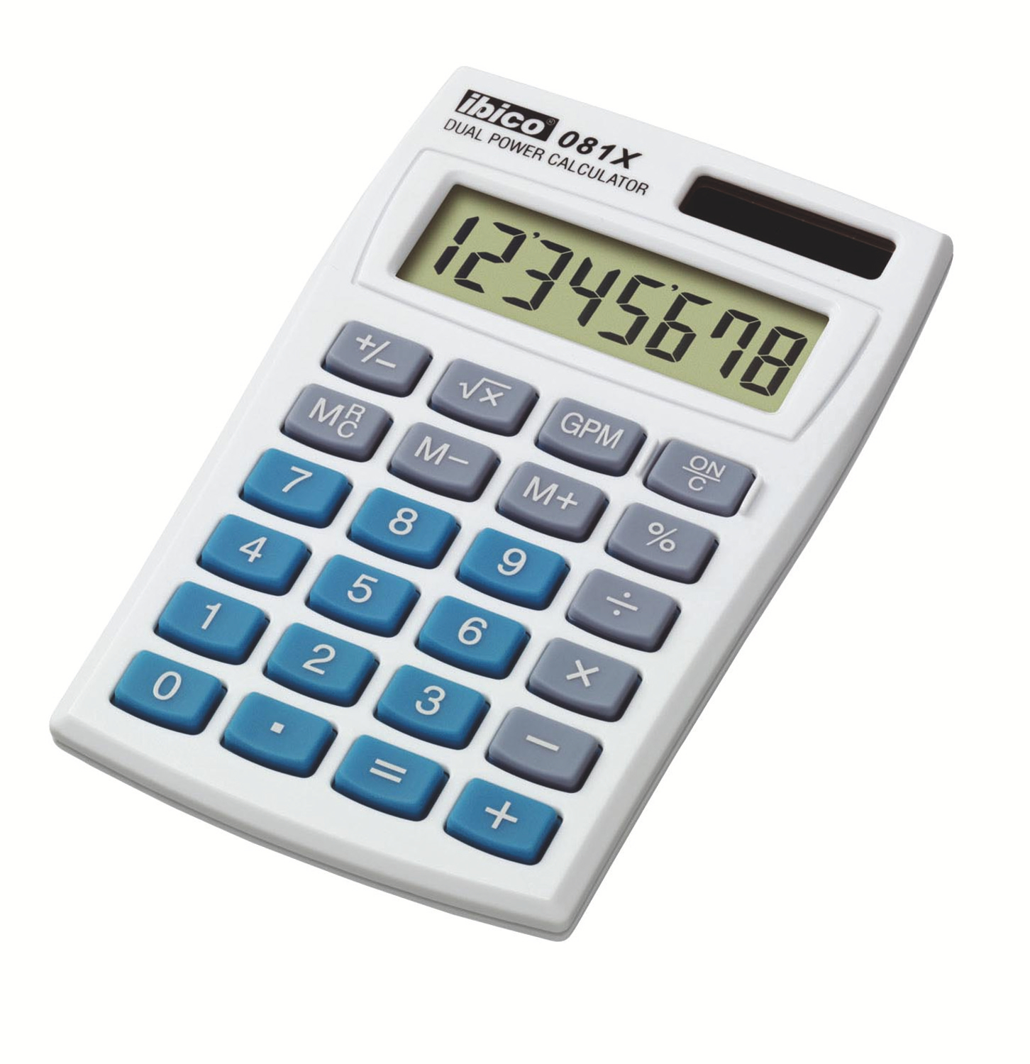 I:POCKETCALCULATOR 081X WHITE/BLUE