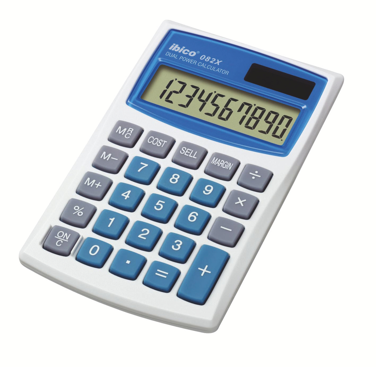 I:POCKETCALCULATER 082X WHITE/BLUE