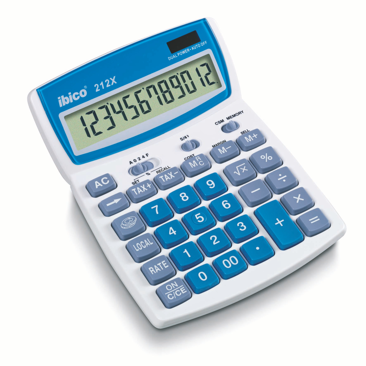 I:DESKTOP CALCULATOR 212X WHITE/BLUE