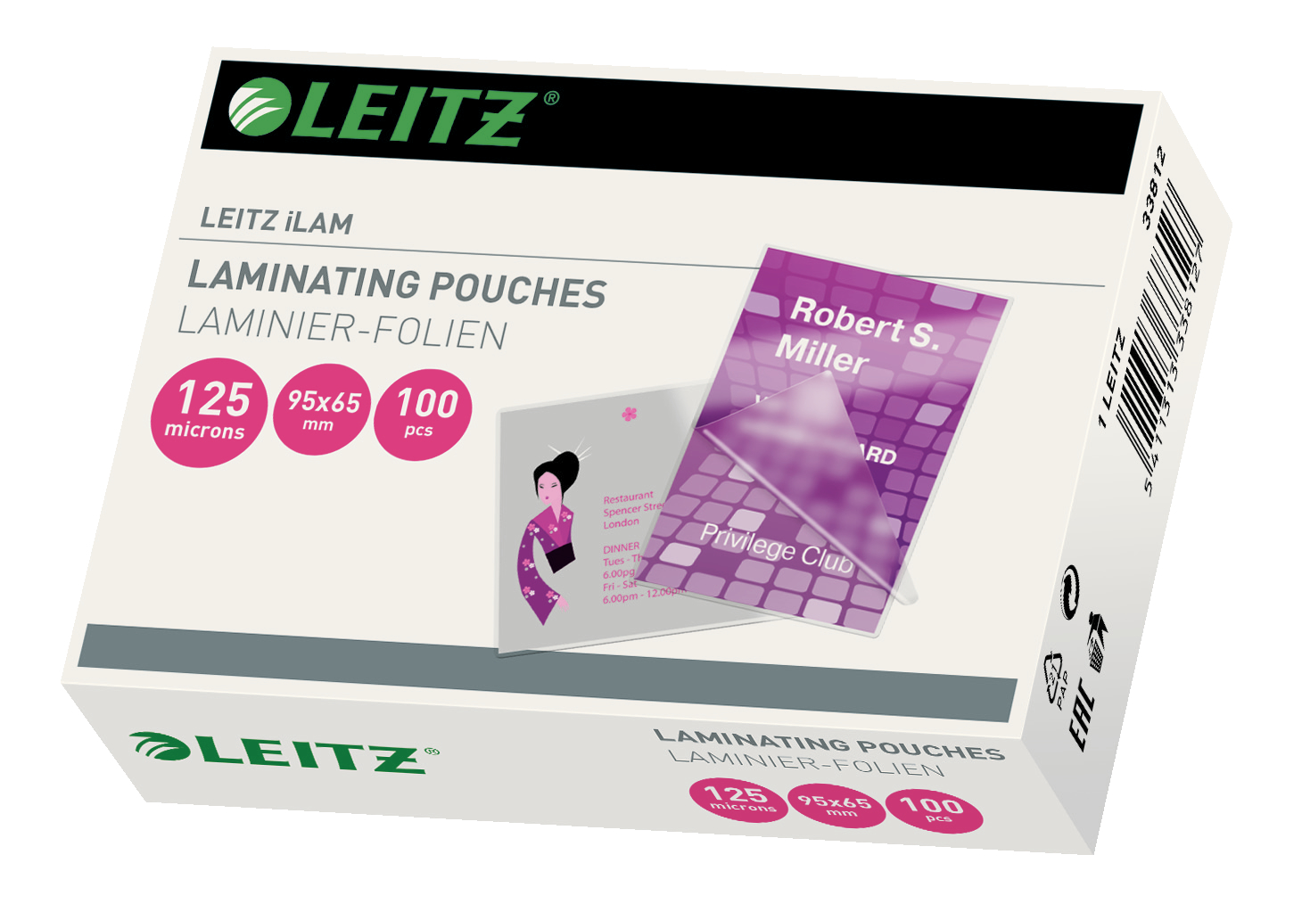 L:LAM.POUCHES KEY CARD 125MIC 100PCS