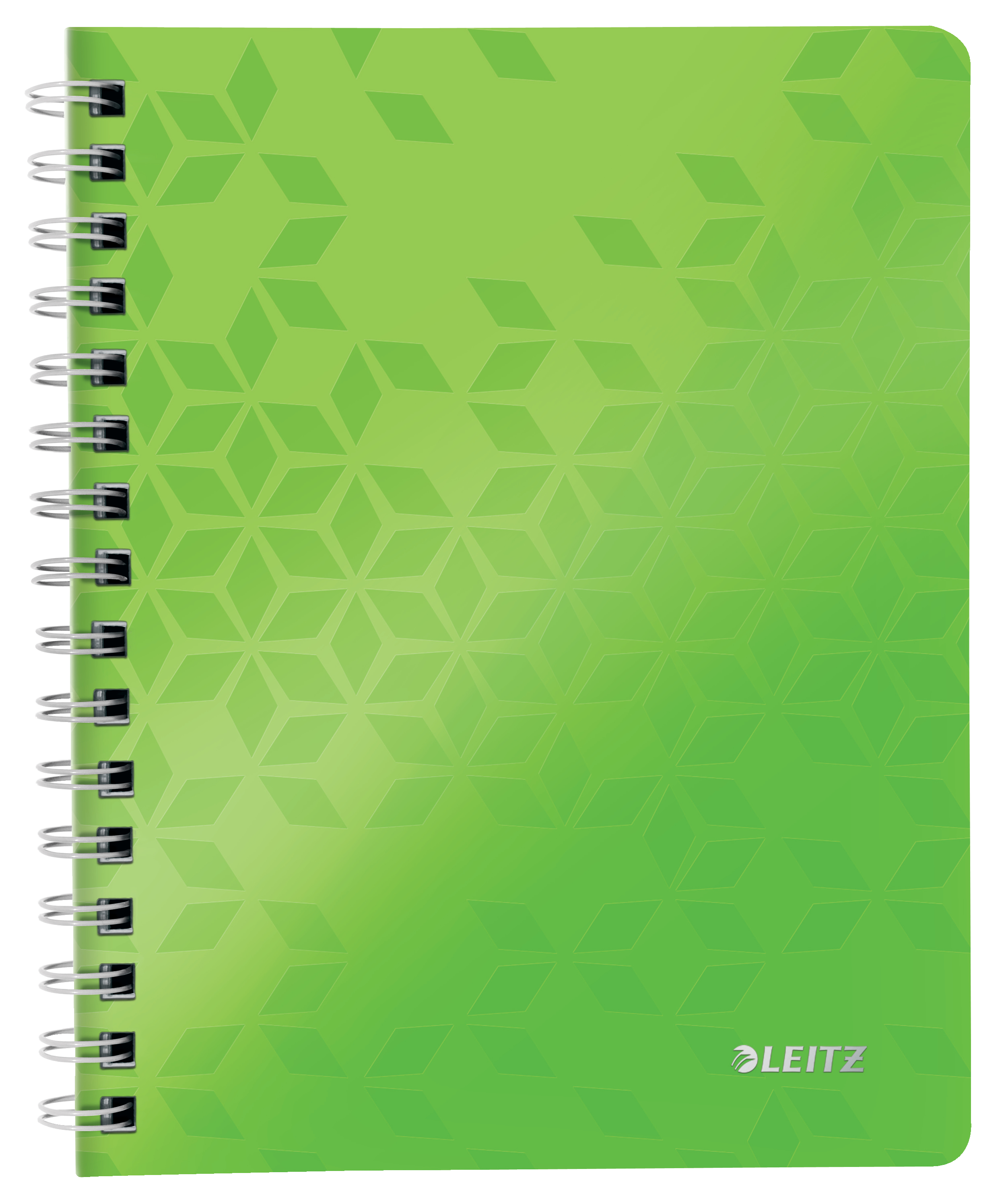 Leitz WOW Ruled Notebook, Wirebound Polypropylene Cover, 80 Sheets, A5, Green