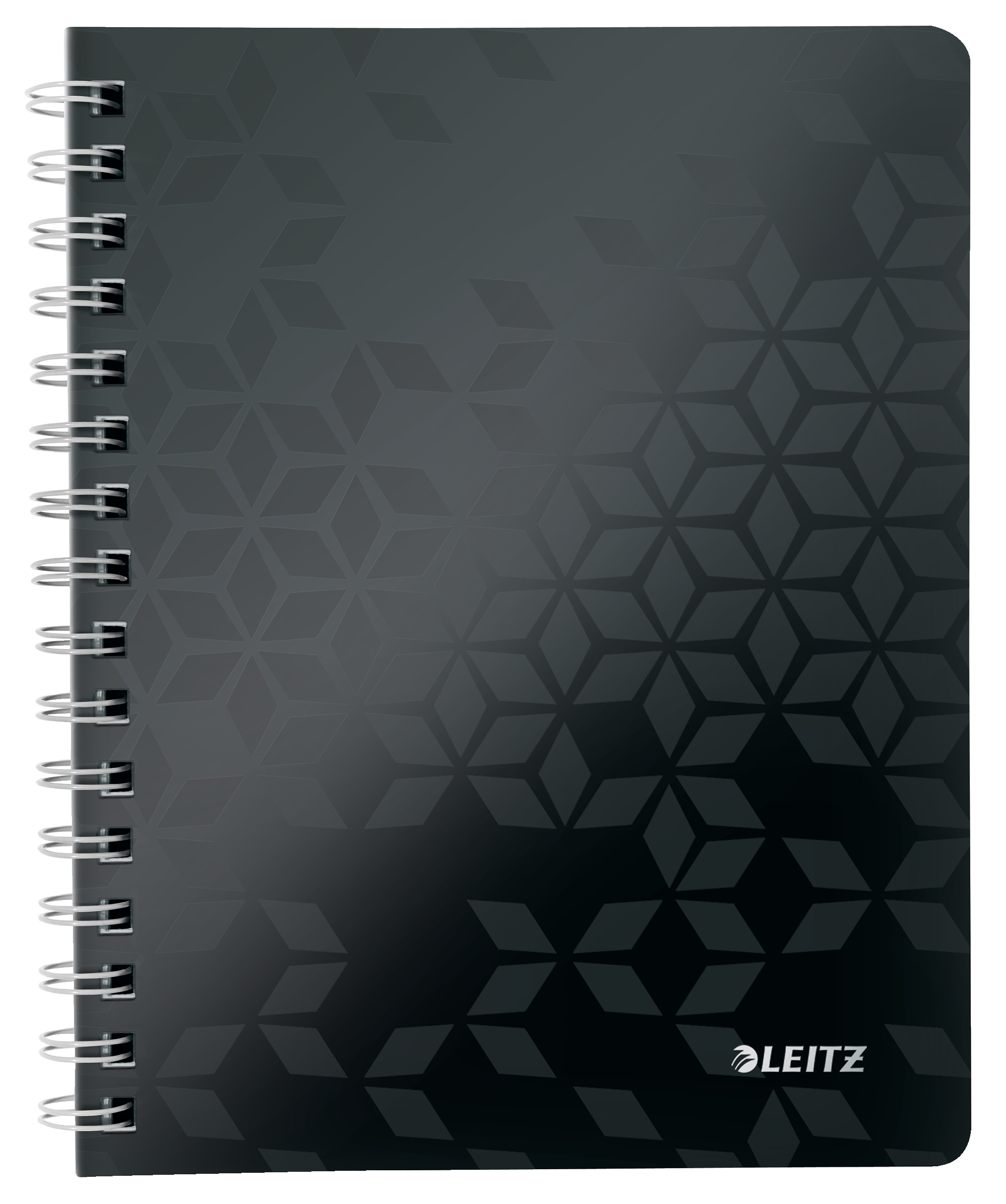 Leitz WOW Ruled Notebook, Wirebound Polypropylene Cover, 80 Sheets, A5, Black
