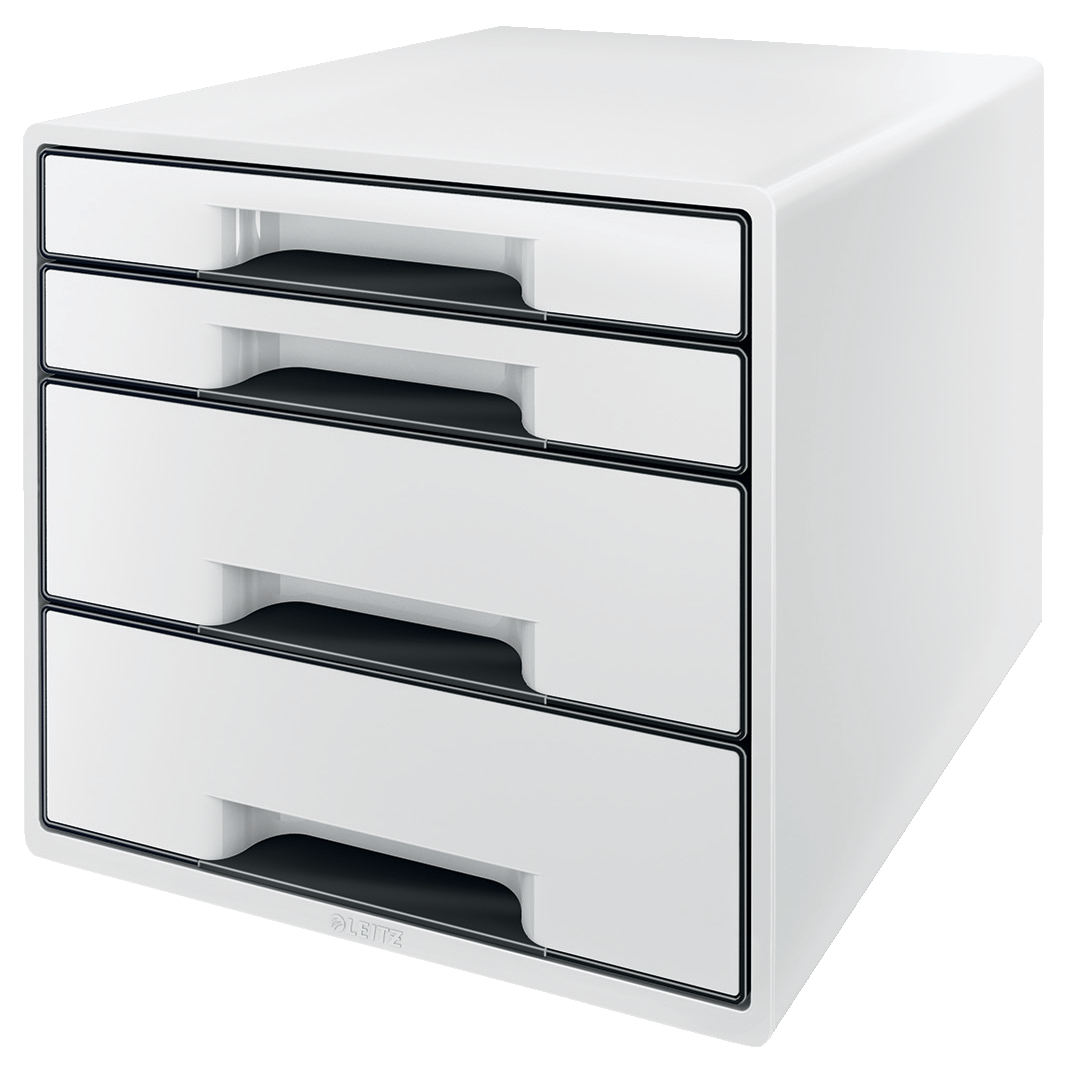 L:DRAWER CABINET WOW CUBE 4D WH/BLACK