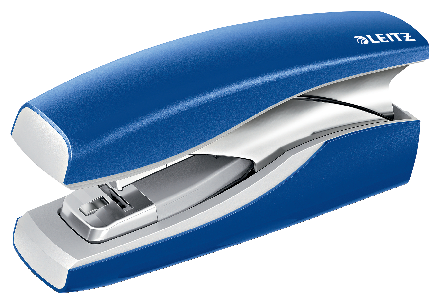 Leitz NeXXt. Softpress Flat Clinch Stapler. Staples Up To 30 Sheets. Staples Included. Blue