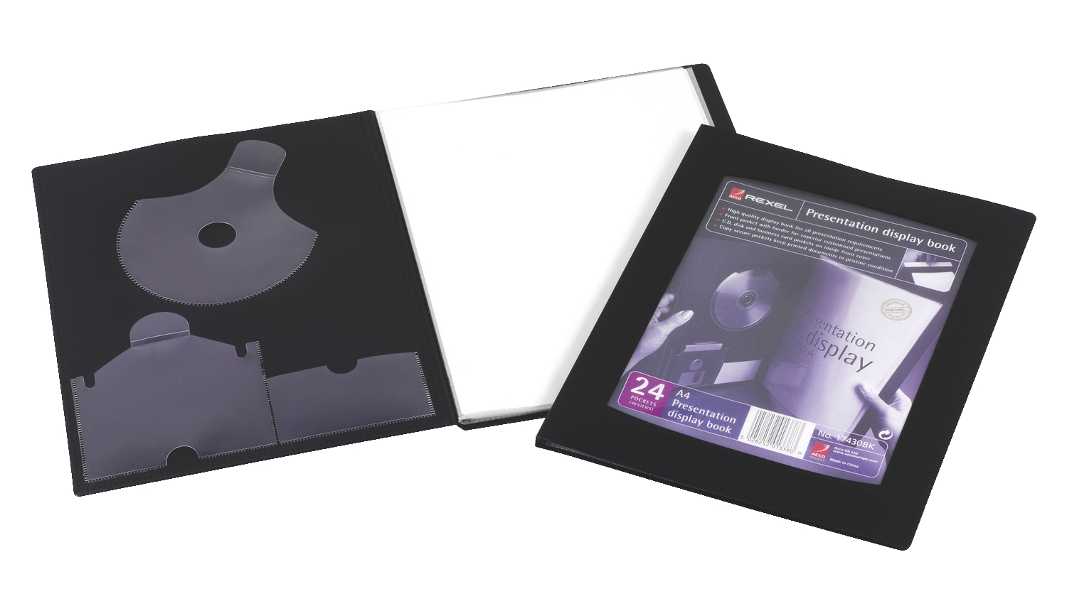 RX:DISPLAY BOOK A4 24POCKET BLACK