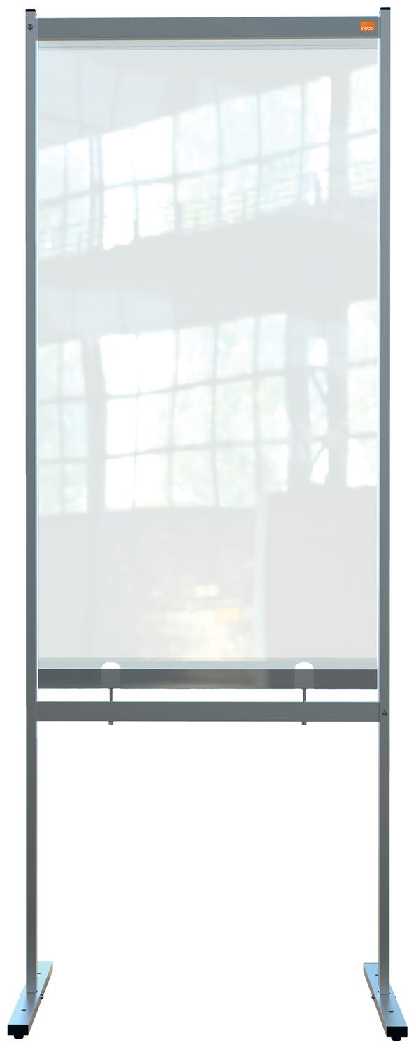 Straight Tops Nobo Premium Plus PVC Free Standing Protective Room Divider Screen 780x2060mm Clear 1915558