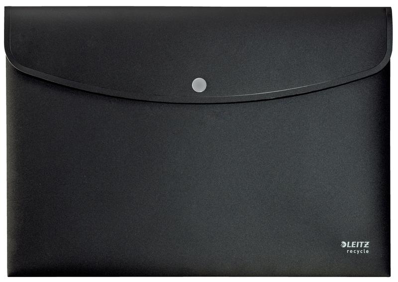 Leitz Recycled Document Wallet A4 Black (Pack of 10) 46780095