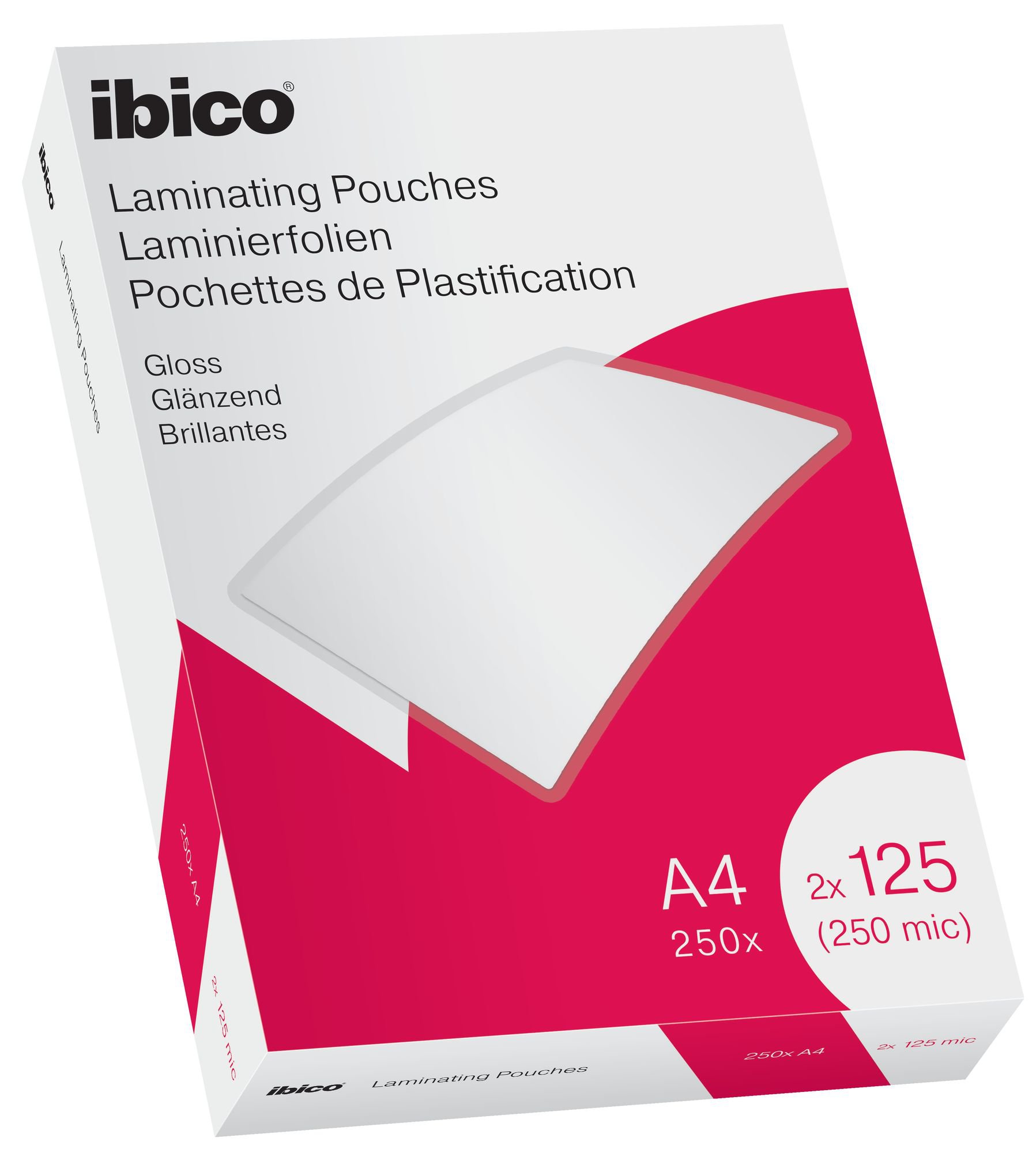IBICO POUCH A4 125MIC GLOSS 250PCS