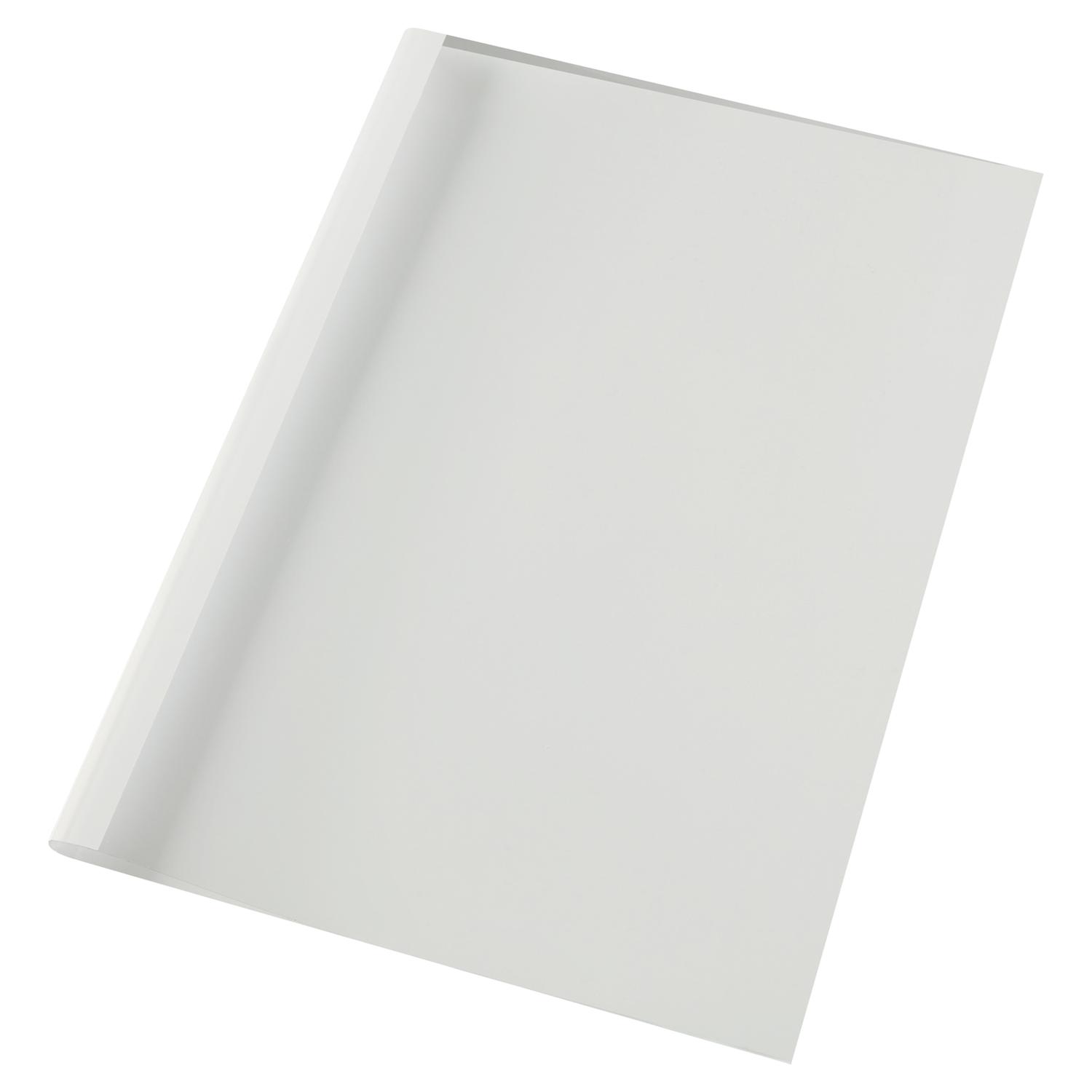 Thermal Bind Covers GBC Thermal Binding Cover A4 6mm Clear PVC Front White Silk Gloss Back (Pack 100)