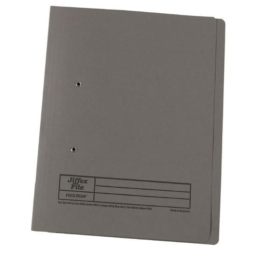 Rexel Jiffex Transfer File Manilla Foolscap 315gsm Grey (Pack 50) 43215EAST