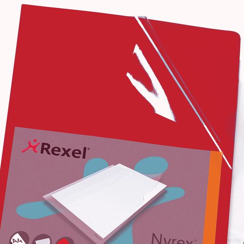 Rexel+Nyrex+Cut+Flush+Folder+Polypropylene+A4+110+Micron+Red+%28Pack+25%29+12161RD