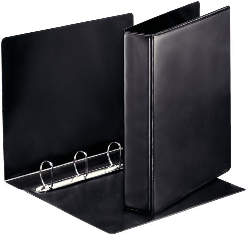 Esselte Essentials Presentation Ring Binder Polypropylene 4 D-Ring A4 40mm Rings Black (Pack 10) 49763