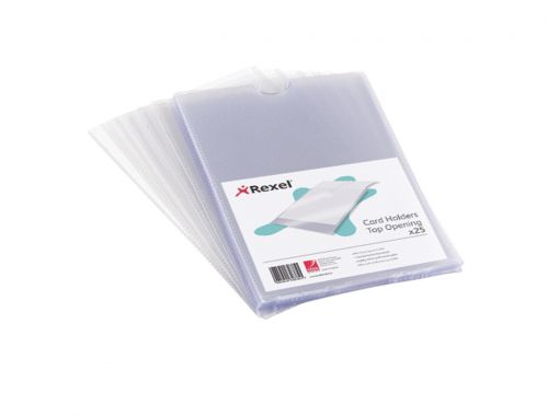 Card Holders Rexel Nyrex Card Holder Polypropylene 127x65mm Top Opening Clear (Pack 25)