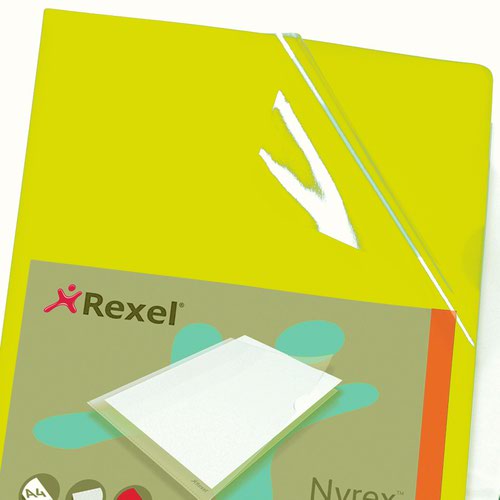 Rexel Nyrex Folder Cut Flush A4 Yellow Ref 12161YE [Pack 25]