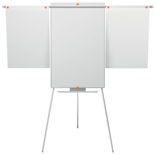 Nobo+Classic+Nano+Clean+Tripod+Flipchart+Easel+Magnetic+with+Extension+Arms+Magnetic+685x1000mm+Silver+1901918