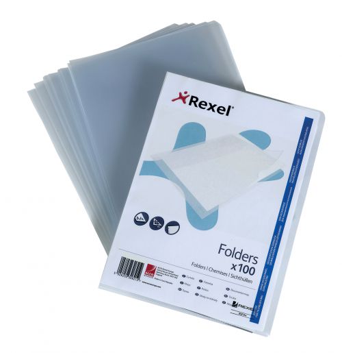Rexel+SuperFine+Folders+Polypropylene+A4+110+Micron+Clear+%28Pack+100%29+12175