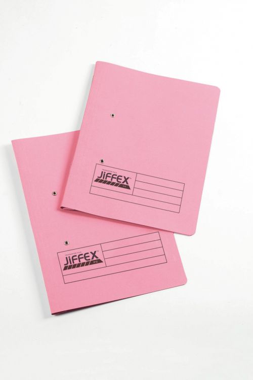 Rexel Jiffex Transfer File Manilla Foolscap 315gsm Pink (Pack 50) 43217EAST