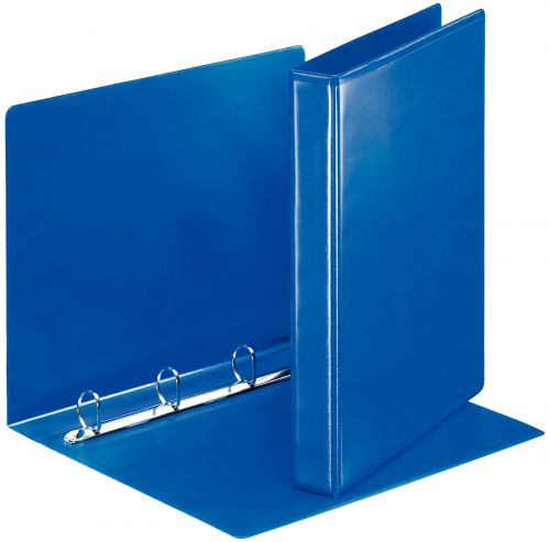 Esselte Essentials Presentation Ring Binder Polypropylene 4 D-Ring A4 25mm Rings Blue (Pack 10) 49732