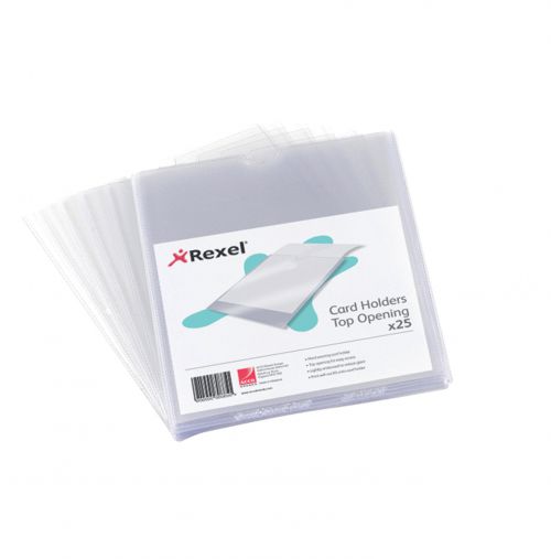 Card Holders Rexel Nyrex Card Holder Polypropylene 152x102mm Top Opening Clear (Pack 25) 12030