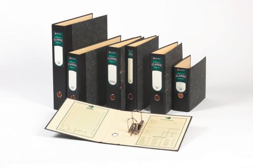 Lever Arch Files Rexel Classic Lever Arch File Paper on Board A4 80mm Spine Width Black/Green (Pack 10) 26145EAST