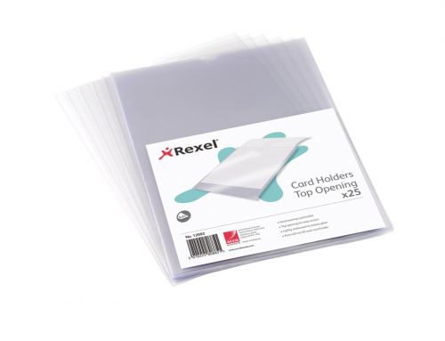 Rexel+Nyrex+Card+Holder+Polypropylene+A4+Top+Opening+Clear+%28Pack+25%29+12081