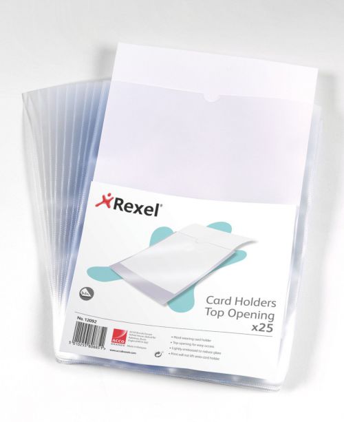 Rexel+Clear+Card+Holder+Polypropylene+Wipe-clean+Top-opening+A4+Ref+12092+%5BPack+25%5D