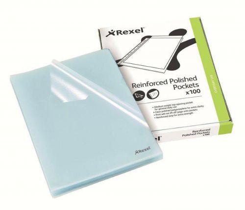 Rexel Cut Flush Folder Polypropylene Copy-secure Embossed Finish A4 Clear Ref 12215 [Pack 100]