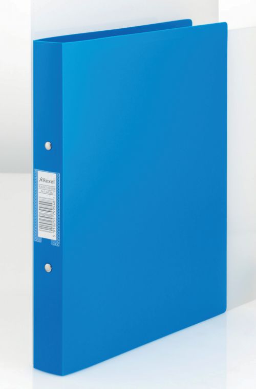 Rexel Budget Ring Binder Polypropylene 2 O-Ring A4 25mm Rings Blue (Pack 10) - 13422BU