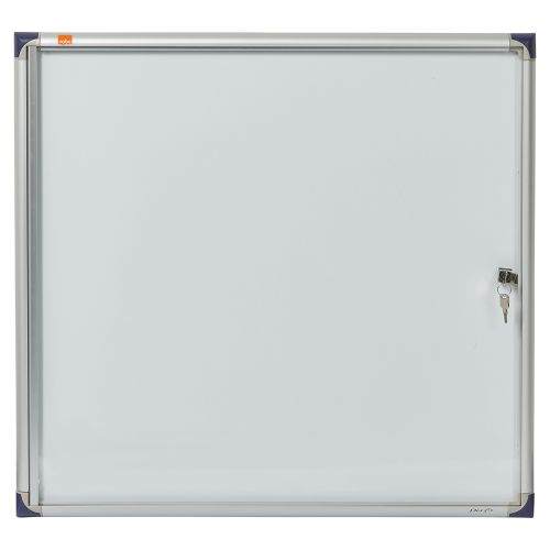 Nobo Extra Flat Magnetic Whiteboard Display Case Lockable 6 x A4 680x730mm 1900847