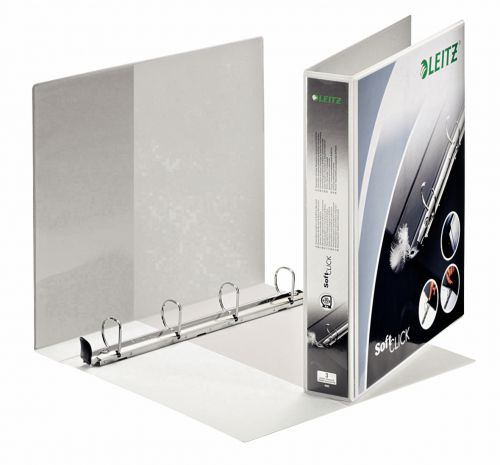 Leitz+SoftClick+4+Ring+Binder%2C+Holds+up+to+280+Sheets%2C+51+mm+Spine%2C+A4%2C+White+-+Outer+carton+of+6