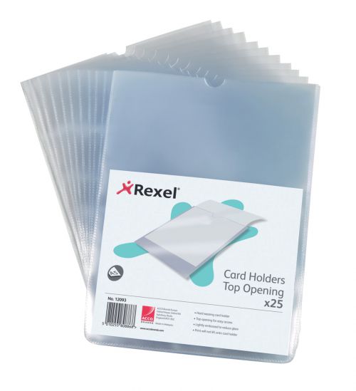 Rexel+Nyrex+Card+Holder+Polypropylene+A5+Top+Opening+Clear+%28Pack+25%29+12093