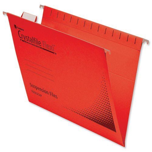 Rexel Flexifile Foolscap Lateral Suspension File Manilla 15mm V Base Red (Pack 50) 3000042