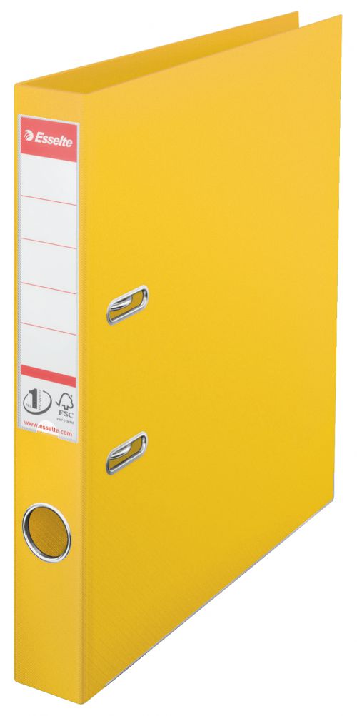Esselte+Mini+Lever+Arch+File+Polypropylene+A4+50mm+Spine+Width+Yellow+%28Pack+10%29+811410