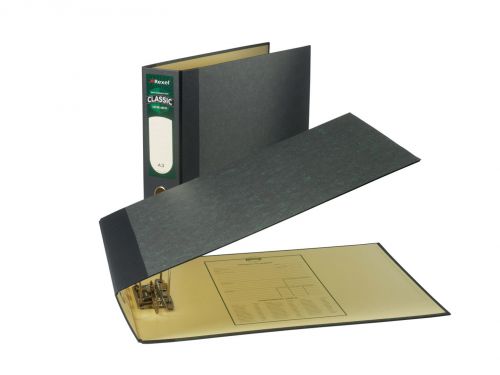 Lever Arch Files Rexel Classic Lever Arch File Paper on Board A3 80mm Spine Width Oblong Black/Green (Pack 2) 26435EAST