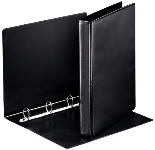 Esselte Essentials Presentation Ring Binder Polypropylene 4 D-Ring A4 25mm Rings Black (Pack 10) 49733