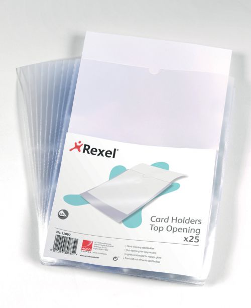 Card Holders Rexel Nyrex Card Holder Polypropylene A4 Top Opening Clear (Pack 25) 12092