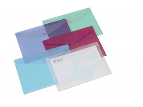 Rexel+Popper+Wallet+Folder+Polypropylene+A4+Translucent+Assorted+Ref+16129AS+%5BPack+6%5D