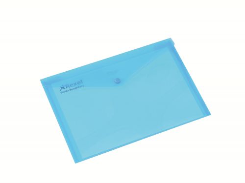 Rexel+Popper+Wallet+Folder+Polypropylene+A4+Translucent+Blue+Ref+16129Bu+%5BPack+5%5D
