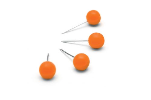 Nobo+Notice+Board+Push+Pins+Orange+%28Pack+100%29