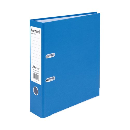 Lever Arch Files Eastlight Karnival Lever Arch File Paper on Board A4 70mm Spine Width Blue (Pack 10) 20743EAST