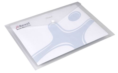 Rexel+Ice+Wallet+Durable+Polypropylene+Popper-seal+A4+Translucent+Clear+Ref+2101660+%5BPack+5%5D