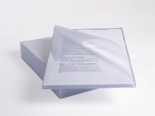 Rexel+Anti+Slip+Cut+Flush+Folder+Polypropylene+A4+130+Micron+Clear+%28Pack+25%29+2102211