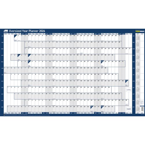 Sasco 2026 Original Year Wall Planner Oversize 1100W x 610mmH With Wet Wipe Pen & Sticker Pack Unmounted - 2410263 Sasco 2026 Original Year Wall Planner Oversize 1100W x 610mmH With Wet Wipe Pen & Sticker Pack Unmounted - 2410263